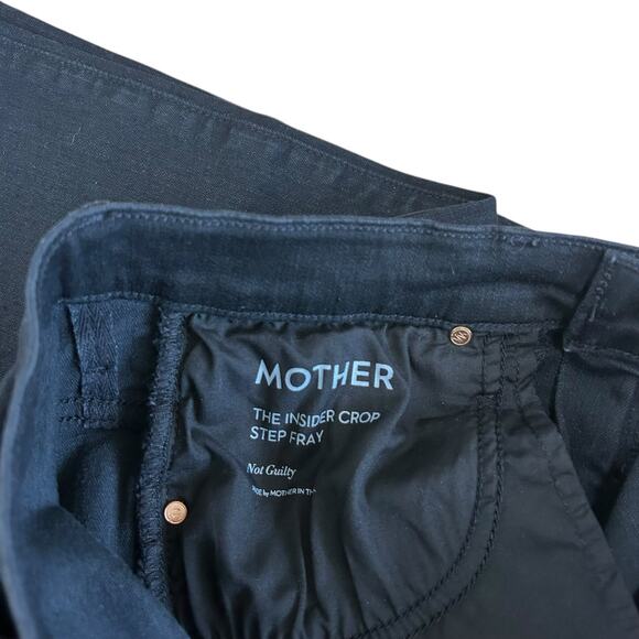 MOTHER Black The Insider Crop Step Fray Jeans Sz 27 - Picture 4 of 8